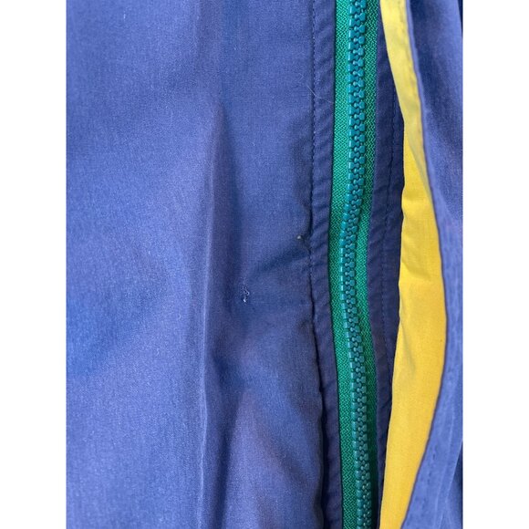 90s Oceanside Windbreaker Jacket Nautical Blue Striped Lining Hooded - Picture 9 of 13